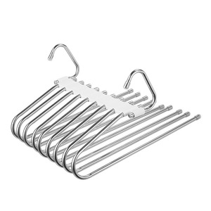 6 in 1 Edelstahl Platz sparen Multifunktion ales Klapp regal Kleider schrank Organizer Hosen Kleiderbügel - Product Image 5