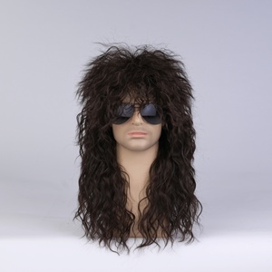 Parrucca da Commercio Estero, Capelli Lunghi Ricci, Costume di Scena, Stile Popolare Halloween, Acconciatura Voluminosa da Uomo, Look Zelotti/Paria, Copertura Completa - Product Image 3