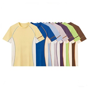 T-shirt d'été pour <span class=keywords><strong>femme</strong></span>, <span class=keywords><strong>anti</strong></span>-<span class=keywords><strong>UV</strong></span>, séchage rapide, évacuation de l'humidité, respirant, color-block, col rond, manches courtes - Product Image 2