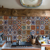 Carreaux muraux en céramique de style européen, petits motifs floraux, 100x100mm, pour balcon, cuisine, salle de bain, mur de fond, escalier