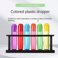 Ensemble de pipettes en plastique pour enfants, 5 couleurs, pipettes liquides pour expériences scientifiques STEM, jeu sensoriel, apprentissage précoce