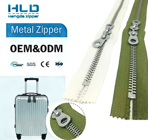 Hengda Fábrica Personalizada Cremallera <span class=keywords><strong>de</strong></span> doble vía 30 cm Cremallera <span class=keywords><strong>de</strong></span> <span class=keywords><strong>oro</strong></span> bidireccional Equipaje <span class=keywords><strong>de</strong></span> extremo cerrado Cremallera Doble - Product Image 1