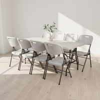 Table de banquet pliante rectangulaire légère de 6 pieds pour extérieur, idéale pour pique-niques et mariages – Qualité supérieure