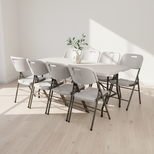 <span class=keywords><strong>Table</strong></span> pliante rectangulaire portable en plastique de 6 pieds pour pique-nique, mariage et banquet, de <span class=keywords><strong>haute</strong></span> qualité, légère, pour l'extérieur, de la marque Factory Outdoor Furniture. - Product Image 1