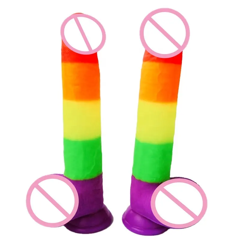 10 Inch Volwassen Speelgoed Nieuwigheid Sexy Speelgoed Vrouwen Grote Regenboog Dildo Met Siliconen Zuignap