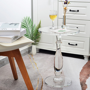 Table d'appoint ronde en acrylique <span class=keywords><strong>style</strong></span> <span class=keywords><strong>colonne</strong></span> romaine OEM/ODM, personnalisable, avec étagère à magazines de haute qualité pour salon, maison, balcon - Product Image 3
