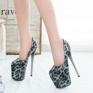 Chaussures pour femmes modèle 2026, ultra-hautes, à talon fin, 22 cm, motif léopard, extra grandes, pour boîte de nuit - Product Image 2