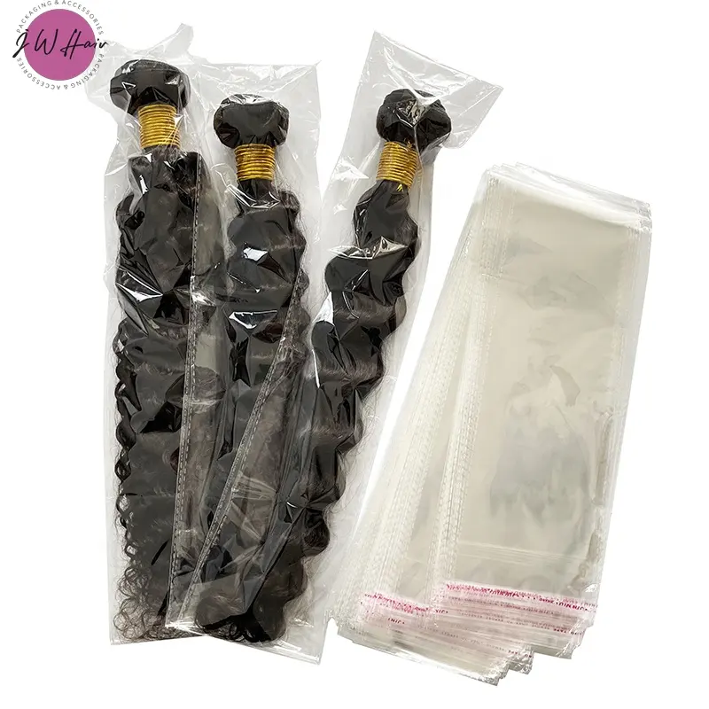 Clear Resealable Self Adhesive Opp Poly Gift Bags Packing Plastic Bag For Hair Extensions