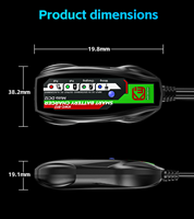 Chargeur de batterie de moto KEWIG 12V, chargeur intelligent compact compatible avec les batteries au plomb-acide et au lithium LiFePO4