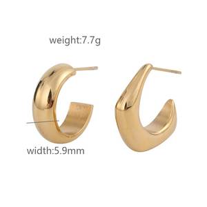 Pendientes de diseño chapados en oro de 18 quilates para mujer de alta calidad - Product Image 2