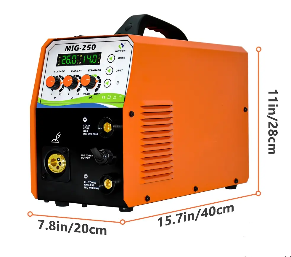 Machine à souder TIG 3 en 1 sans gaz MIG/MMA/LIFT MIG-250 Multifonction 220V Portable Intelligent Portable Soudage électrique