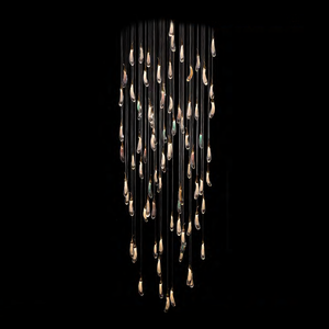 大型ロングシャンデリア ヴィラ/ホテル照明 カスタマイズ モダンアクリルガラスアートシャンデリア、吊り下げペンダント天井照明 - Product Image 3