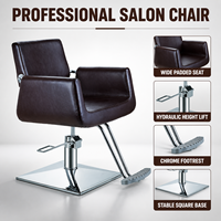 Fauteuil de Salon de Coiffure et de Massage Hydraulique en Cuir PU de Luxe avec Repose-Pieds – Équipement de Salon Robuste