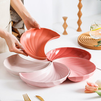 Creatief Servies 5 Stuks Serveren Snack Fruitschotel Keramische Huishoudelijke Halve Maan Vorm Schotel Halve Maan Combinatie Borden Set