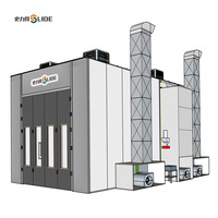 Cabine de peinture continue à haut volume avec système de chariot automatisé à indexage pour la production en série de camions utilitaires et de fourgons