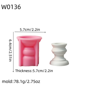 Moldes de silicona hechos a mano Kingnoo para adornos decorativos DIY, estilo europeo, portavelas, herramientas para pasteles de forma irregular - Product Image 5