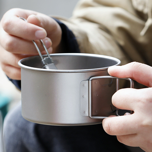 Ciotola in Titanio per Esterni, Stoviglie Portatili Pieghevoli per Arrampicata, Picnic, Campeggio, Attrezzatura Bushcraft per Escursioni nella Natura - Product Image 4