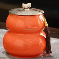 Boîte à thé hermétique en céramique personnalisée pour café, grande capacité, motif paysage cyan, pot de rangement rond en porcelaine pour thé Pu-erh avec couvercle, cadeau
