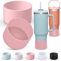Housses en silicone personnalisées antidérapantes pour bouteille d'eau, protège-fond réutilisable