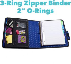 Free Sample BSCI Zipper Binder, 3" O-<b>Ring</b> with 5-Color Tabs, Expanding File <b>Folder</b> and Shoulder Strap and Handle - Product Image 4