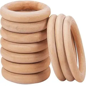 Tailai Houten Gordijn Ringen Hout Ringen Cirkels Unfinished Hout Voor Craft Ring Hanger En Connectors Sieraden Maken