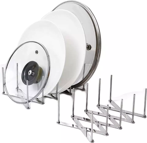 Supporto piatto in acciaio inossidabile coperchio del vaso lato retrattile <span class=keywords><strong>pieghevole</strong></span> multiuso portabottiglie ristorante casa cucina rack di stoccaggio - Product Image 1
