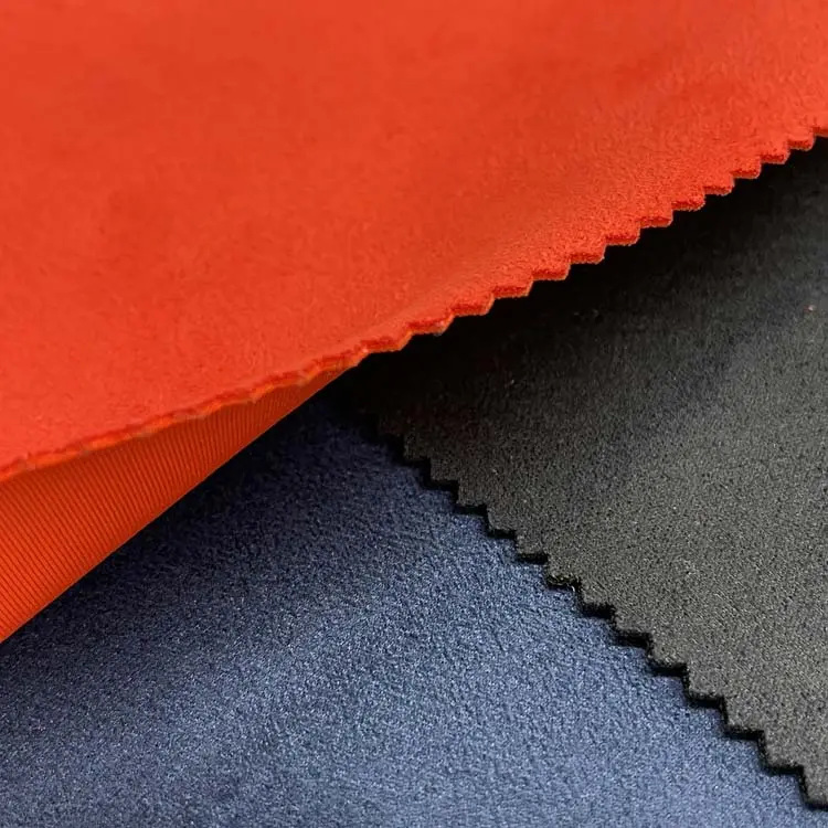 Good Stretch 92% Polyester 8% Spandex Microfibre Soft Black Suede Scuba Stretch Fabric For Clothes