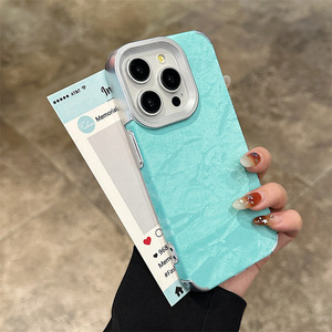 Ốp điện thoại iPhone 17 16 Pro Max mạ điện cao cấp thời trang <span class=keywords><strong>2025</strong></span>, chất liệu vải mờ vân đá cẩm thạch, dành cho iPhone 13 14 15 16 17 - Product Image 3