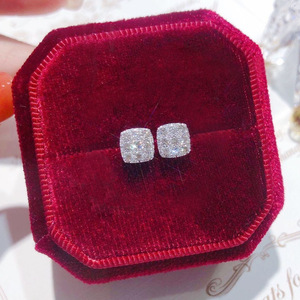 Orecchini a Perno Jcie in Lega di Zinco Placcata Oro Bianco con Cristalli e Strass, Design Minimalista per Uso Quotidiano, Unisex - Product Image 4