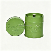 Boîte en étain ronde personnalisée de 30-50g avec logo en relief, double couvercle hermétique, qualité alimentaire, pot de voyage pour thé matcha, café, poudre de cacao, coffret cadeau