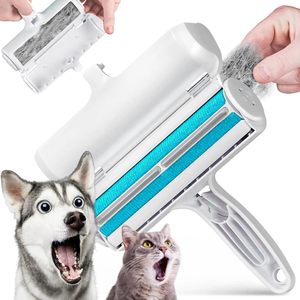 Outil de suppression des poils d'animaux, rouleau anti-poils réutilisable pour poils d'animaux, dépoussiéreur auto-nettoyant pour poils de chat avec bac à poussière, dépoussiéreur pour poils de chien pour canapé - Product Image 1