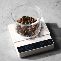 Timbangan kopi Mini isi ulang daya, timbangan elektronik cerdas presisi kecil 2kg/0.1g dengan pengatur waktu