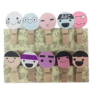 Encantadora artesanía <span class=keywords><strong>madera</strong></span> clip/pinza <span class=keywords><strong>de</strong></span> la ropa con diferentes expresión diseños - Product Image 1
