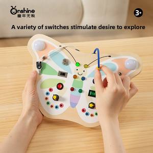 ONSHINE/Childhood Infinite LED Busy Board Bois Matériel Apprentissage Précoce Simulation Électronique Switch Board Jouet pour Enfants - Product Image 2