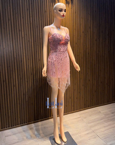 เดรสสั้นรัดรูปผ้าไหมหรูหราประดับคริสตัลคุณภาพสูงจากเวียดนาม - Product Image 1