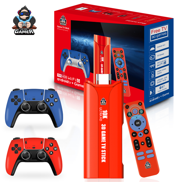 Latest G1 30000 Android14 TV Game Console 16GB 5G/6G Dual Wifi & Wireless Controller Hot Selling Video Game Stick