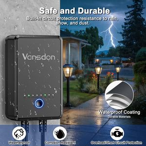 Transformateur paysager basse <span class=keywords><strong>tension</strong></span> 60W, résistant aux intempéries, 120V AC vers 12V DC, pour éclairage extérieur de jardin et allées, avec minuterie - Product Image 5