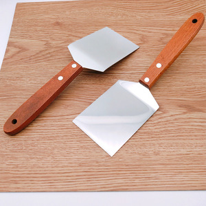 DF30 0630 Juego de espátulas de acero inoxidable con mangos de madera, precio de fábrica, herramientas duraderas para barbacoa y cocina - Product Image 6