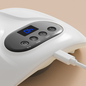Massage abdominal chauffant intelligent avec thérapie par vibration de pierres de jade - Masseur électrique portable pour la relaxation de l'estomac, du dos et des épaules - Product Image 4