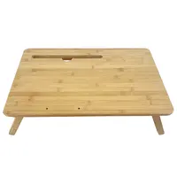 Plateau de petit déjeuner pliable et réglable pour ordinateur portable, bureau de lit en bambou, Table de bureau
