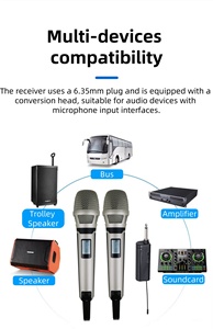 ワイヤレス通信用のプロのダイナミックUHFハンドヘルドマイクカラオケサウンド機器 & 音楽アンプ用 - Product Image 6