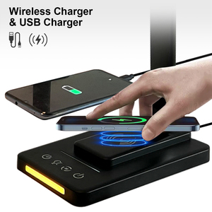 Lampe de văn phòng USB đọc nghiên cứu ánh sáng sang trọng điều khiển cho nghiên cứu làm việc LED gấp bảng Bàn đèn với sạc không dây sạc - Product Image 2