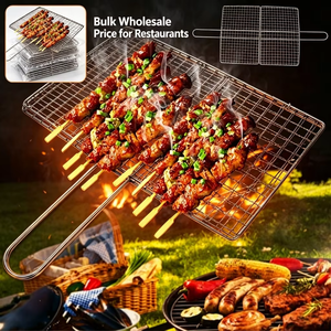 Malla de acero inoxidable desechable para parrilla de BBQ coreana comercial, resistente al calor, para asar pollo/pescado, con malla corrugada para corte/soldadura - Product Image 4