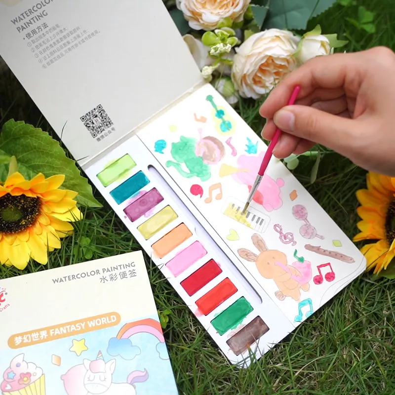 Tappetino per pittura 20 fogli 1 pennarello 10 colori personalizzabili acquerello da colorare libro per bambini