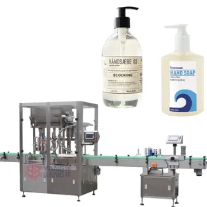 Machine de remplissage et de capsulage de savon de lavage de désinfectant pour les mains de bouteille ronde et carrée YB-JG4B automatique, ligne de remplissage de crème de lotion