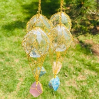 Boule de cristal K9 DIY, lumineuse, naturelle, pour jardin, fenêtre, gravure parachute, Noël, amour, ornement suspendu en cristal brut
