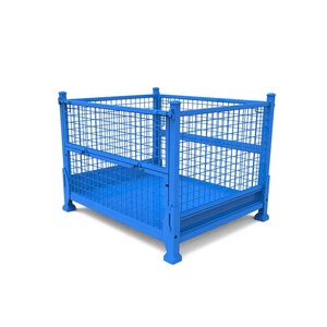 Caja de malla plegable Jaula de alambre Contenedor de almacenamiento de contenedor de metal Jaula de almacenamiento plegable - Product Image 5