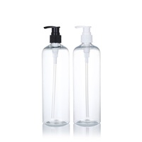 Bouteille Cosmétique Vide en PET Transparent avec Pompe Vaporisateur pour Lotion et Shampoing, Capacités 100ml 250ml 300ml 500ml