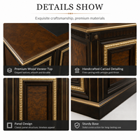 Bureau de direction moderne de luxe en bois de burl sur mesure avec rangement pour hôtel de charme et bureau – Fabricant