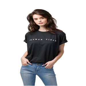 Camiseta Básica de Manga Corta de Alta Calidad, Versión Coreana, Transpirable, Multicolor, Informal, con Decoración de Diamantes - Product Image 1